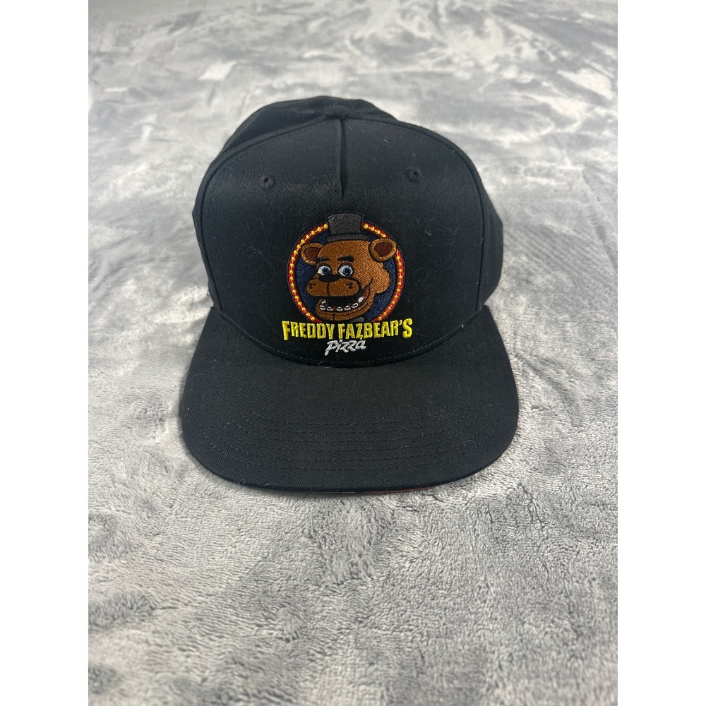 Five Nights at Freddys Freddy Fazbears Pizza Black Snapback Hat Flat Brim Cap
